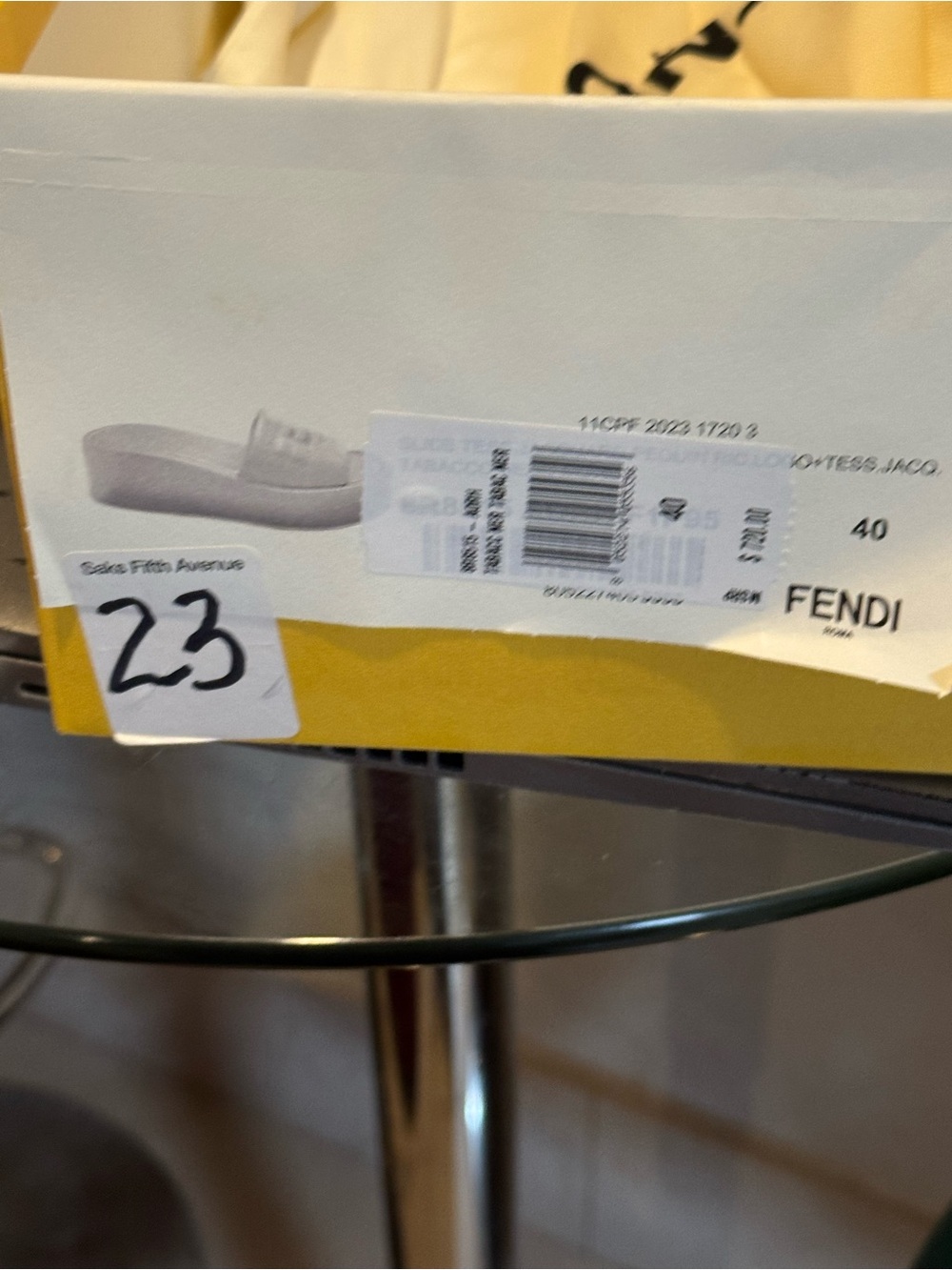 Fendi Sunshine Pequin Striped Platform Sandals - Picture 9 of 9